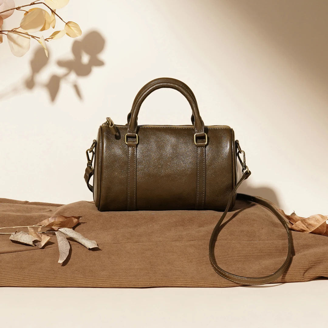 Women's Genuine Leather Pillow Retro Portable Vegetable Women's Shoulder Bag