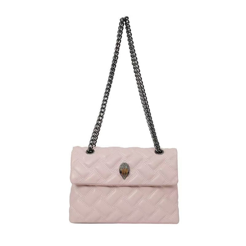 Chain Diamond Embroidery Thread Versatile Eagle Head Light Women's Shoulder Bag