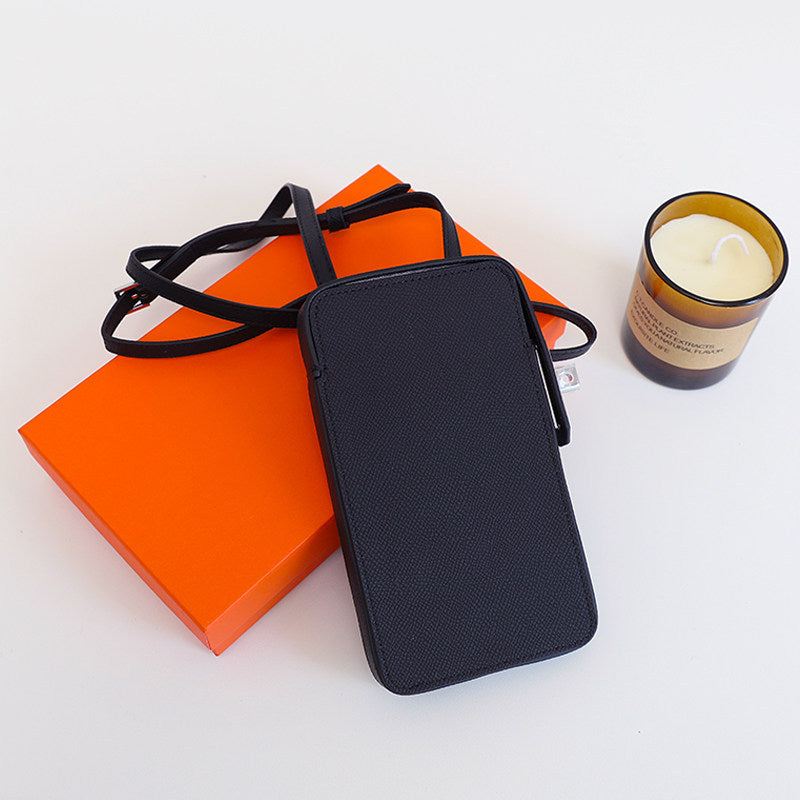 Women's Leather Twist Vertical Box Solid Color Mobile Phone Bag