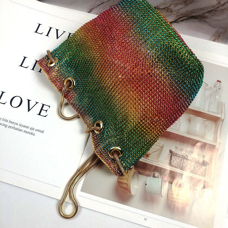 Beautiful Women's Colorful Beach Fashion Rhinestone Women's Shoulder Bag