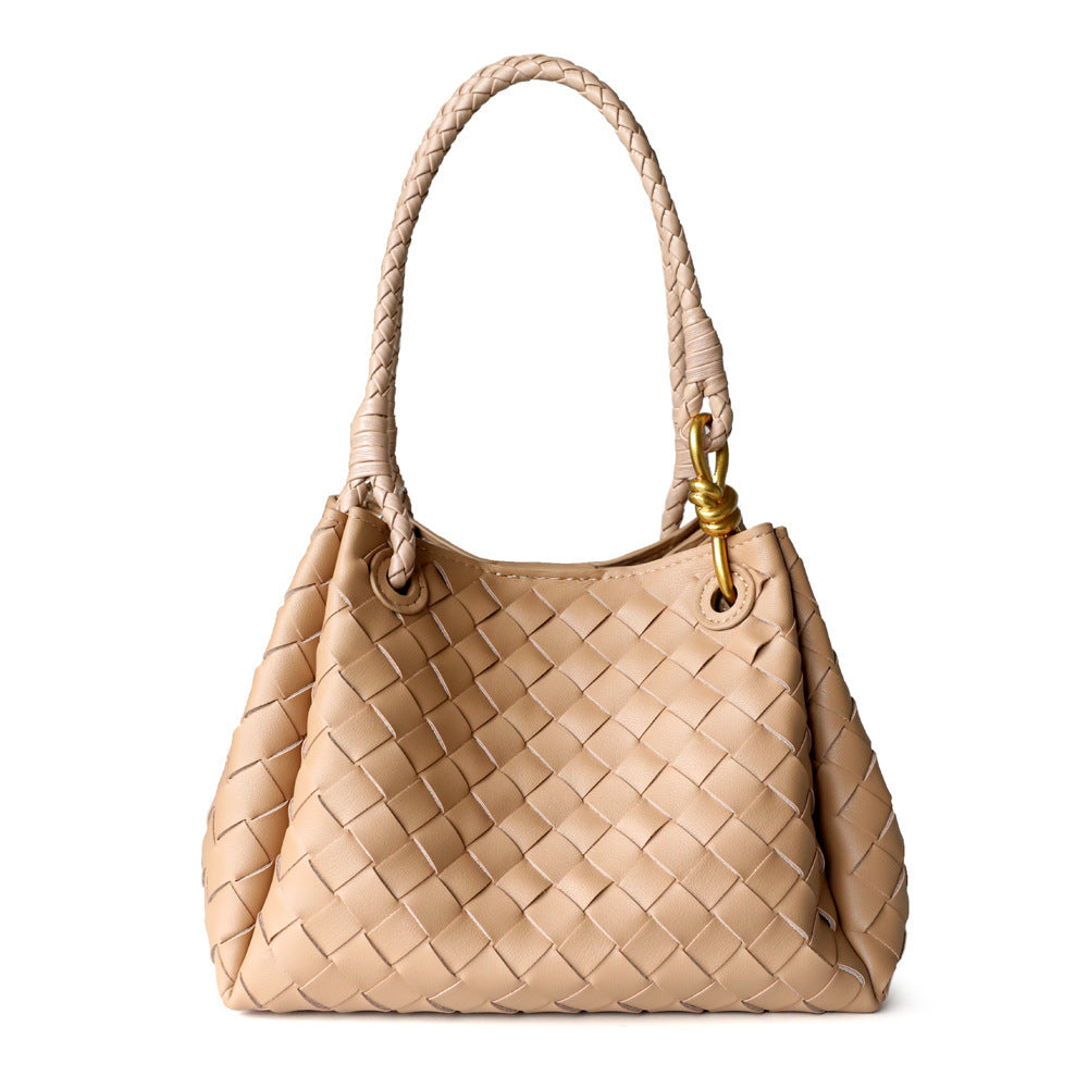 Women's Shu Parachute Cowhide Woven Metal For Bucket Bag