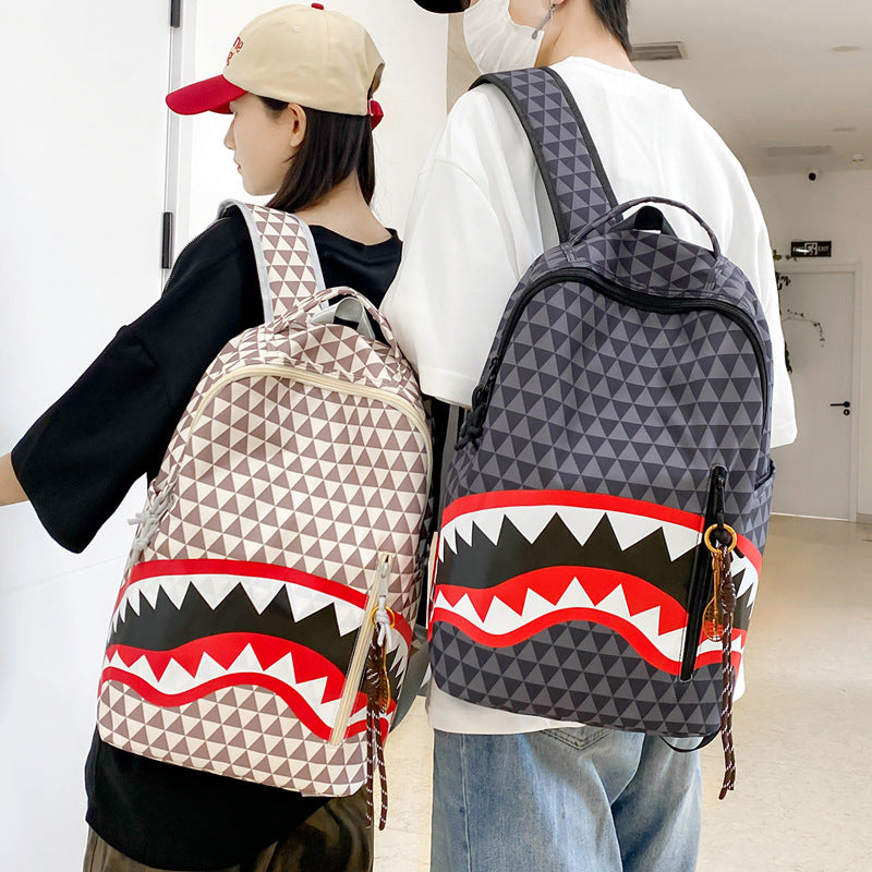 Creative Shark Funny Ugly Cute Large Capacity Leisure Backpack