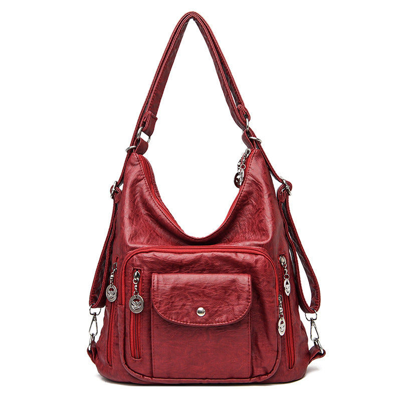 Durable Women's Retro Soft Leather Mother Women's Shoulder Bag