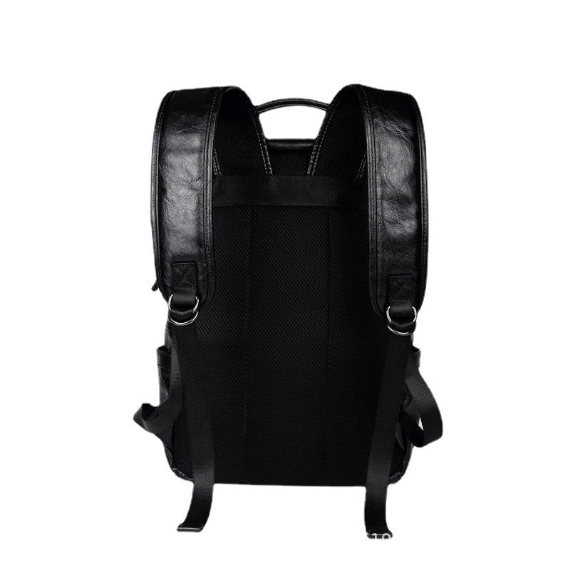 Cool Men's Korean Fashion Trendy Leather Leisure Backpack