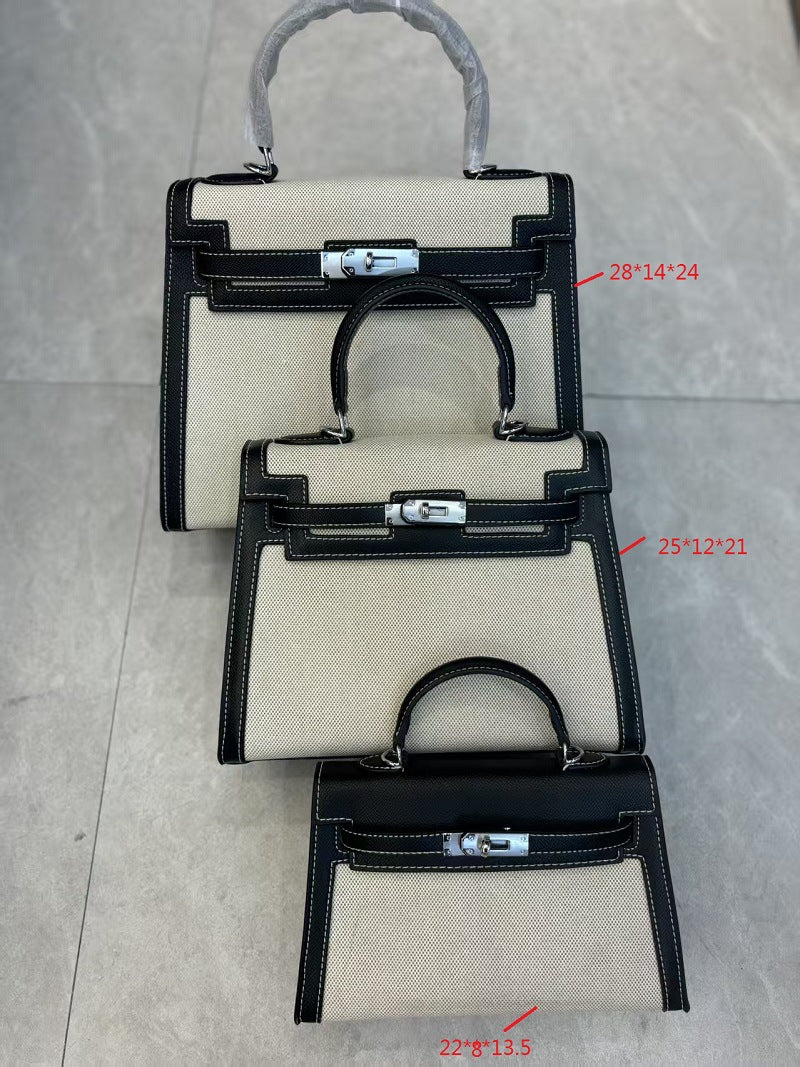Women's Kelly Stitching Large Capacity Fashion Portable Bags