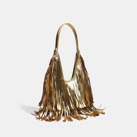 Women's Fashion Style Tassel Vintage Large Capacity Underarm Bag