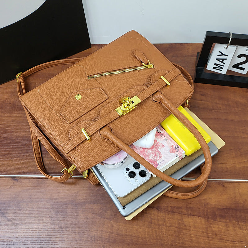 Large Capacity Platinum Simple Easy Matching Women's Handbag