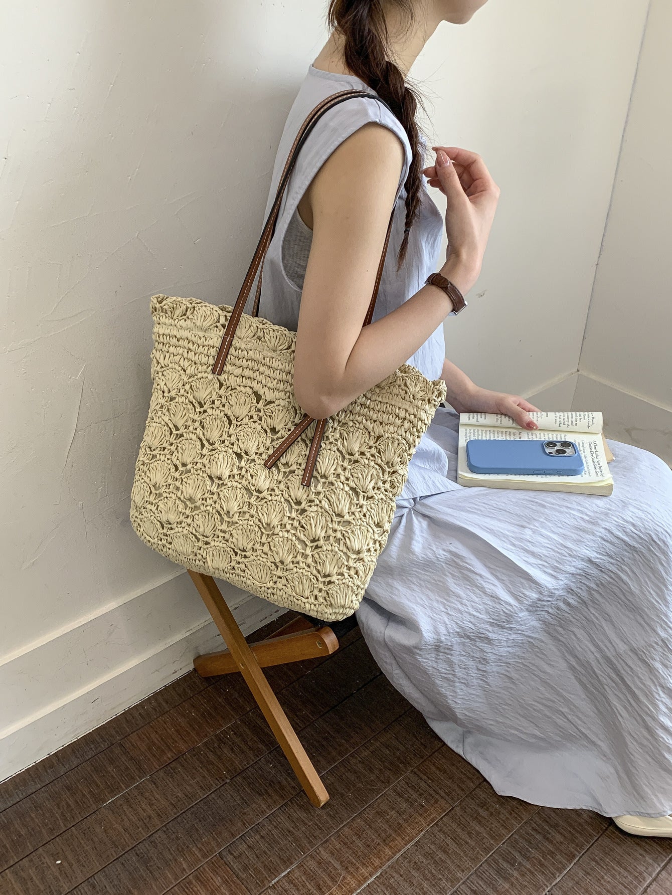 Women's Artistic Woven Summer Fashion Crocheted Seaside Women's Shoulder Bag