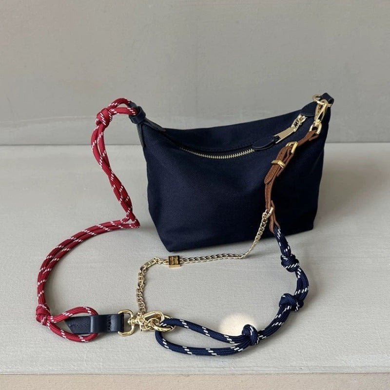 Versatile Large Capacity Contrast Color Commuter Surfing Canvas Women's Shoulder Bag