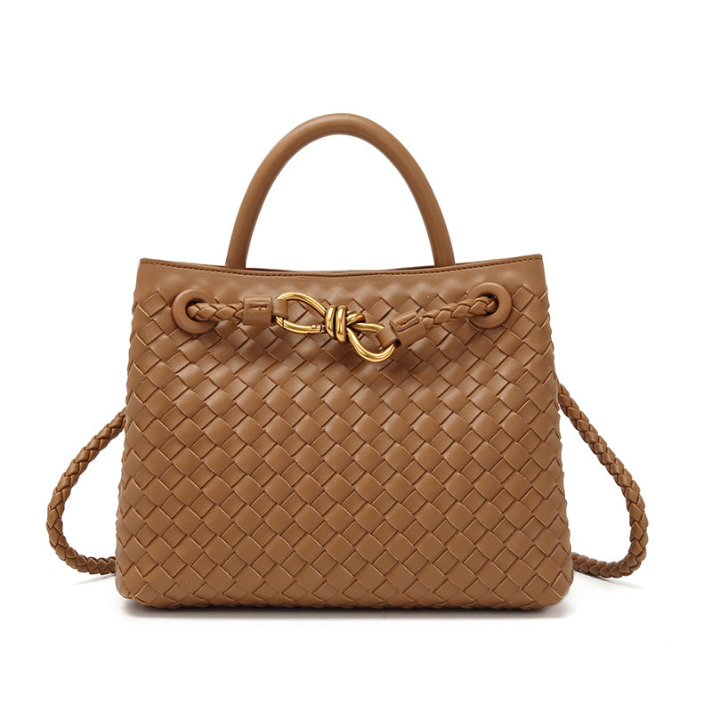 Women's Woven Large Capacity Underarm Retro Matte Bags