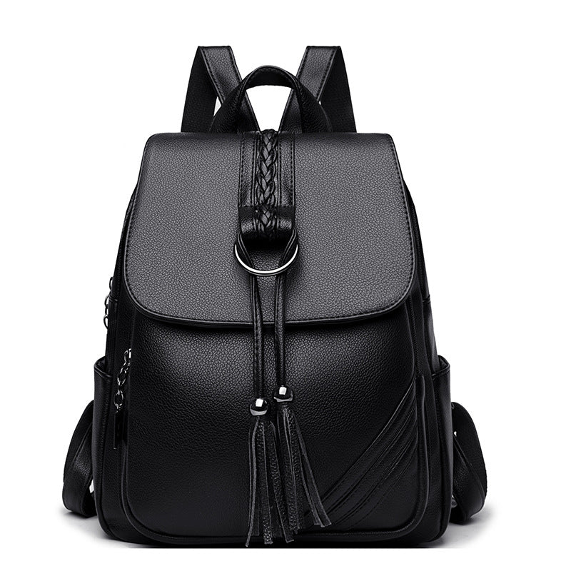 Women's Spring Texture Korean Fashion Simple Large Women's Backpack