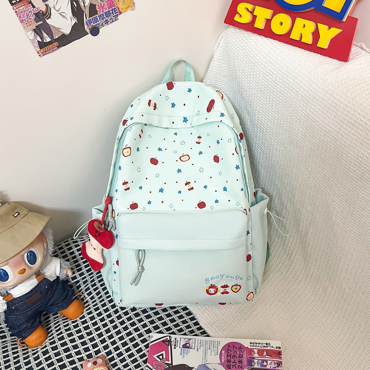 Style Good-looking Primary Secondary Lightweight Fresh Sweet Leisure Backpack