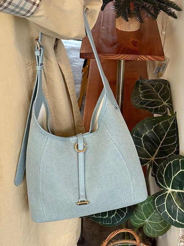 Women's Lazy Feeling Denim Canvas Large Capacity Commuter Tote Bag