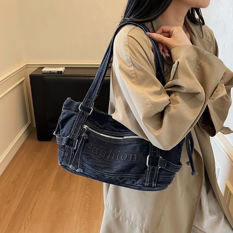 Casual Fashion Trend Denim Commuter Wrist Women's Messenger Bag