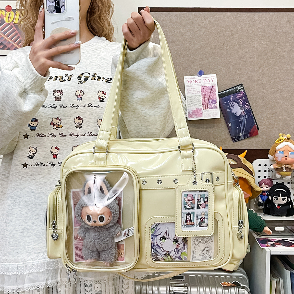 Light Valley Large Capacity Star Chasing Person Doll Two Shoulders Women's Shoulder Bag