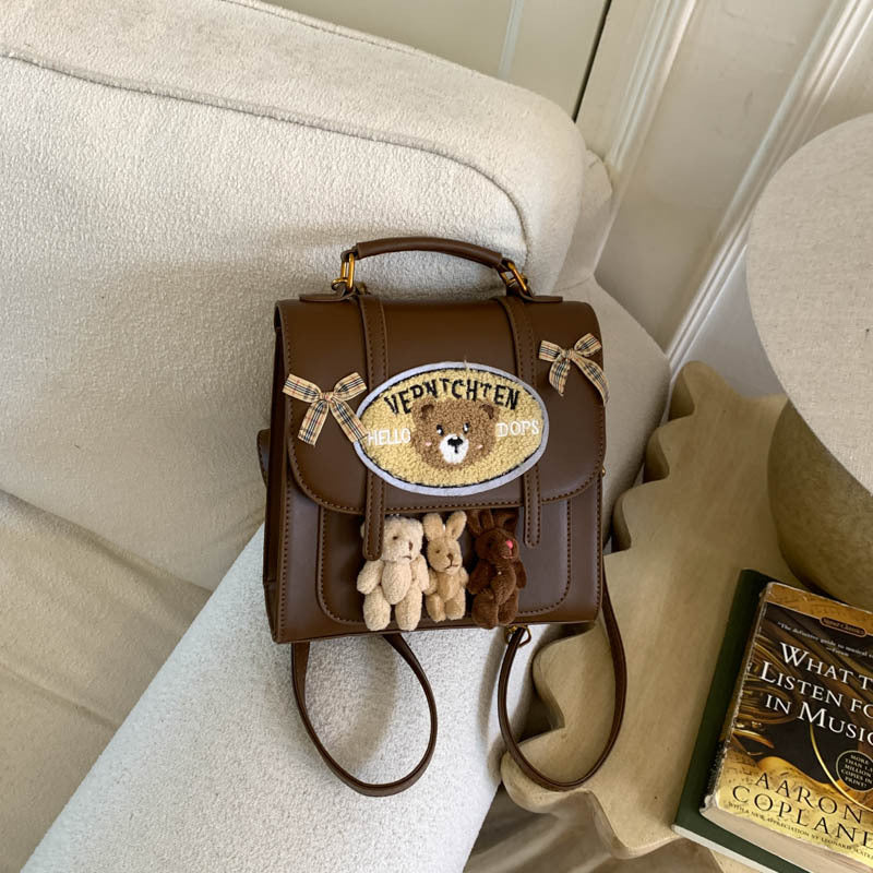 Women's Cute Letters Bear Niche Design American Backpacks