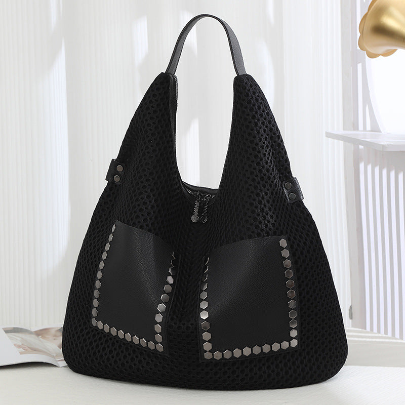 Personality Large Soft Surface Stitching Capacity Bags