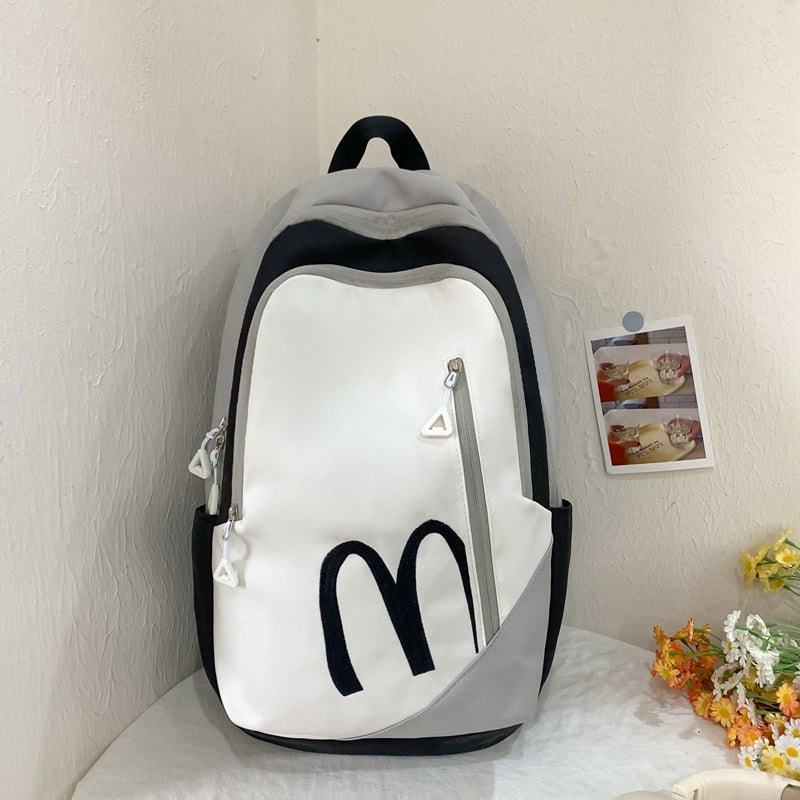 Female High American Retro Large Capacity Primary Leisure Backpack
