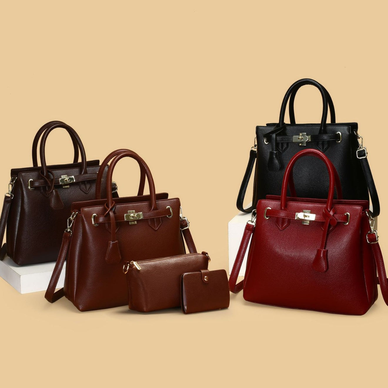 Women's Autumn Simple Large Capacity Textured Commuter Western Bags