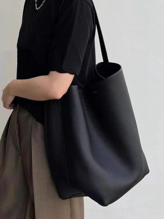First Layer Cowhide Genuine Leather High-grade Fashion Commuting Bucket Bag