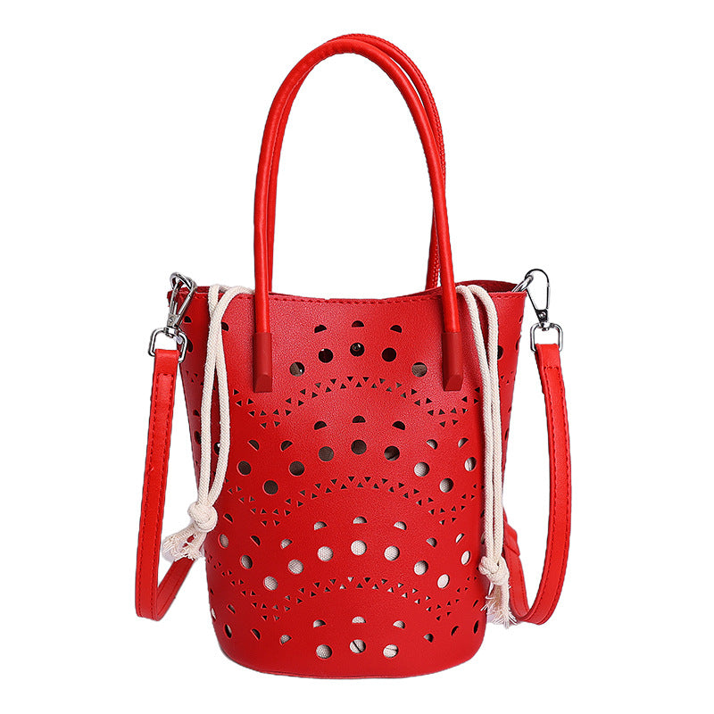 Women's Korean Hollow Fashion Drawstring Vegetable Basket Bags