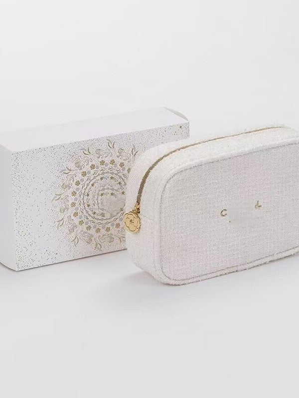 Christmas Limit Matching Camellia Chain Tag Gold Thread Portable Makeup Bag