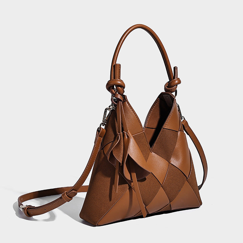 Woven Stitching Large Capacity Commuter High-grade Tote Bag