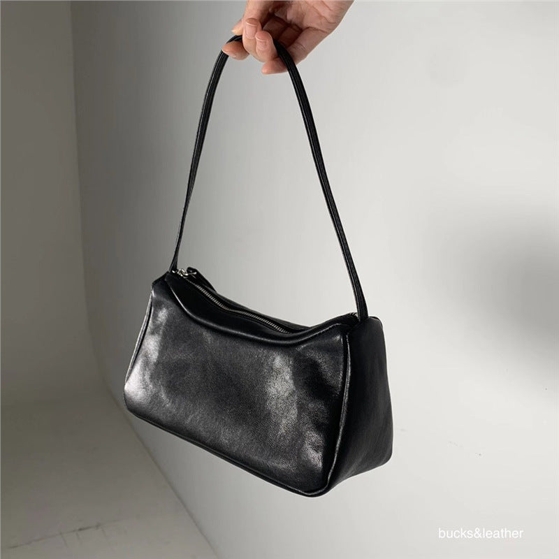 Women's Sheepskin Simple Genuine Leather Elegant Underarm Women's Shoulder Bag
