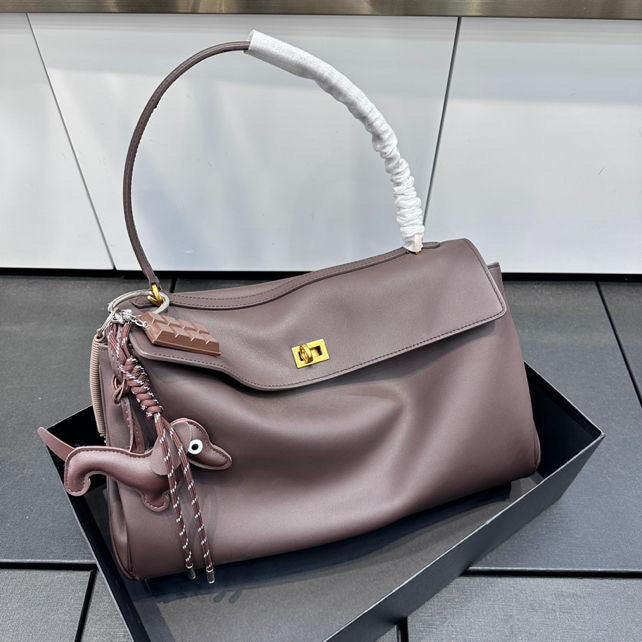With Gift Box First Layer Calfskin Callie Underarm Large Women's Shoulder Bag