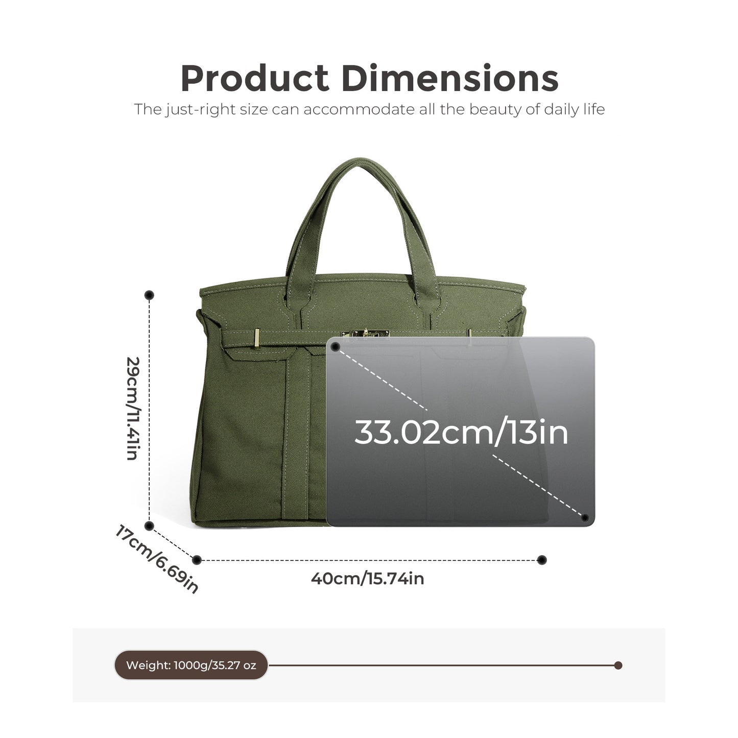 Durable Canvas High-grade Plain Large Capacity Tote Bags
