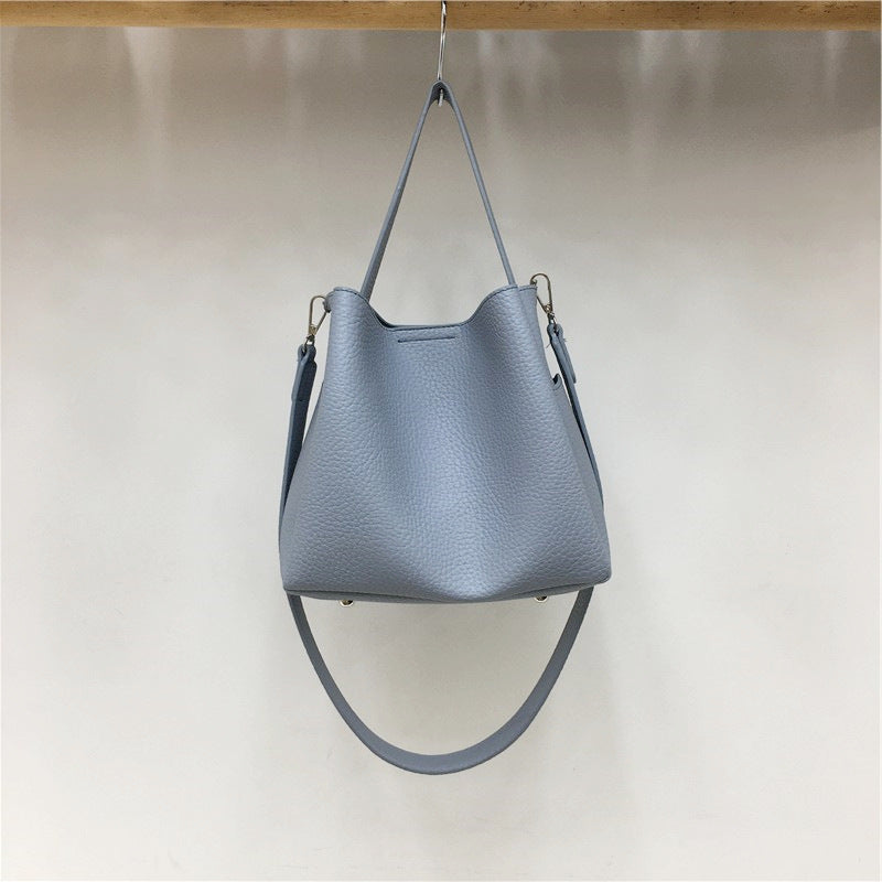 Feel Lychee Pattern Soft Leather Portable Simple Women's Shoulder Bag