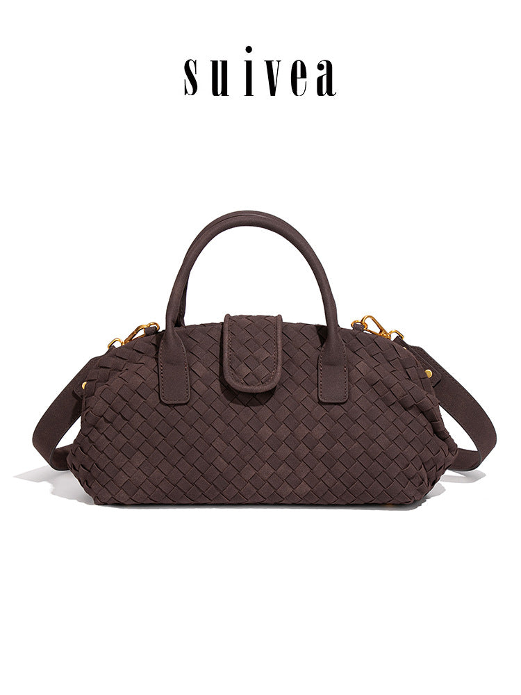 Shell Clip Hand-woven Suede Vintage Fashion Women's Handbag