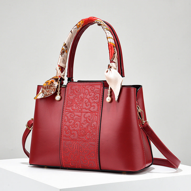 Women's Red Wedding High-grade Mom Large Capacity Handbags