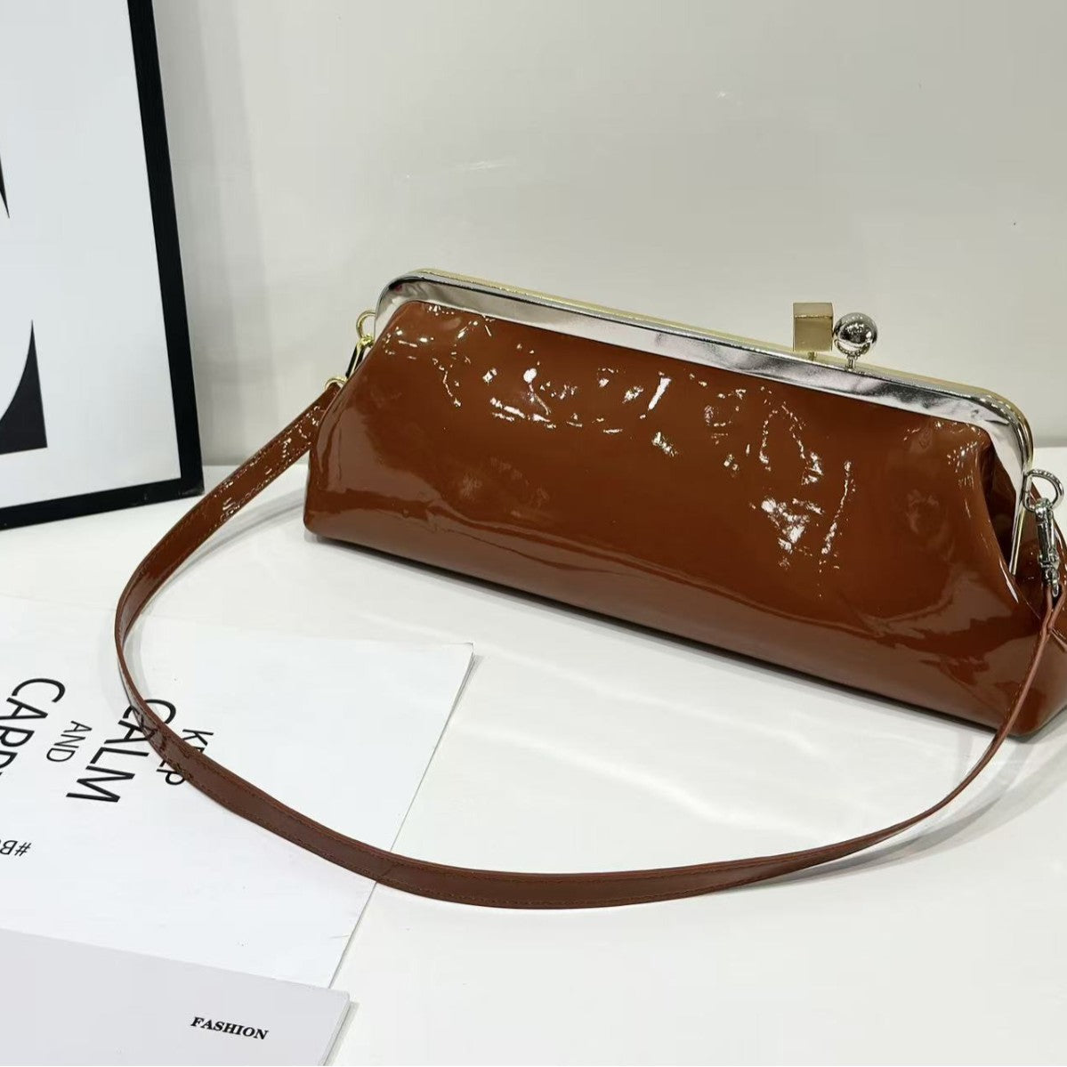 Women's Mirror Baguette Clutch Dress Garment Dinner Women's Shoulder Bag