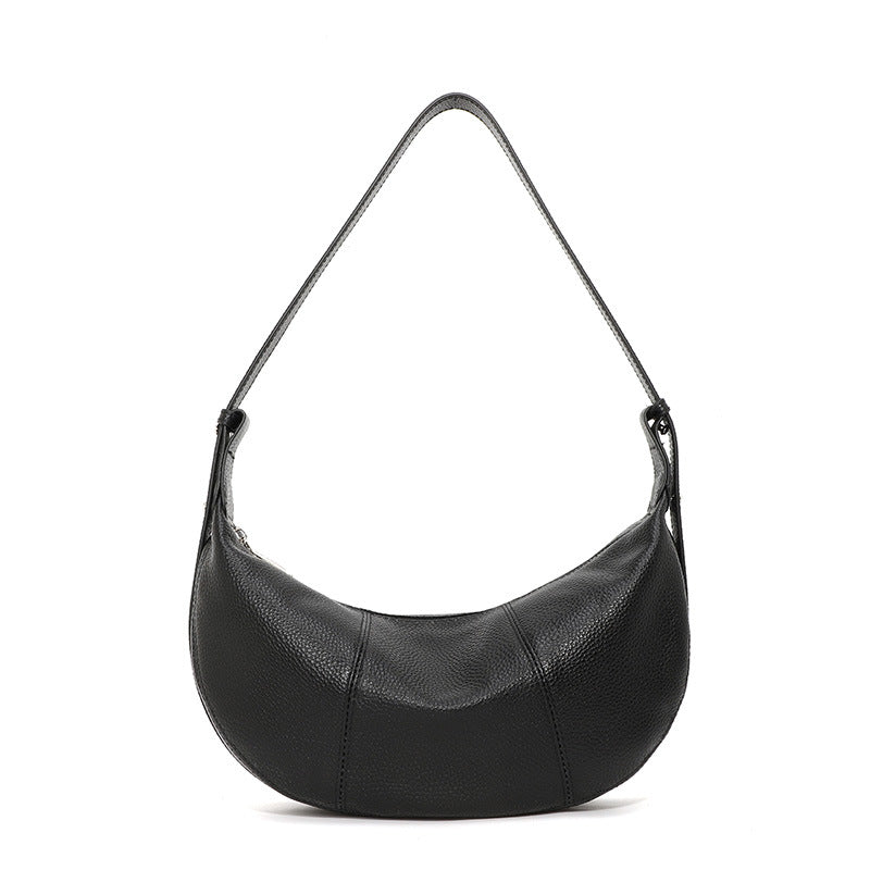 Women's Leather Croissant Selenodont Niche High Sense Underarm Bag