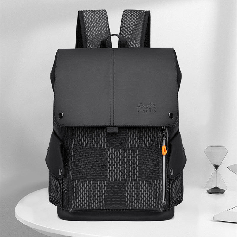 Men's & Women's High-grade Trendy Fashion Plaid Large Capacity Business Computer Trips Leisure Backpack