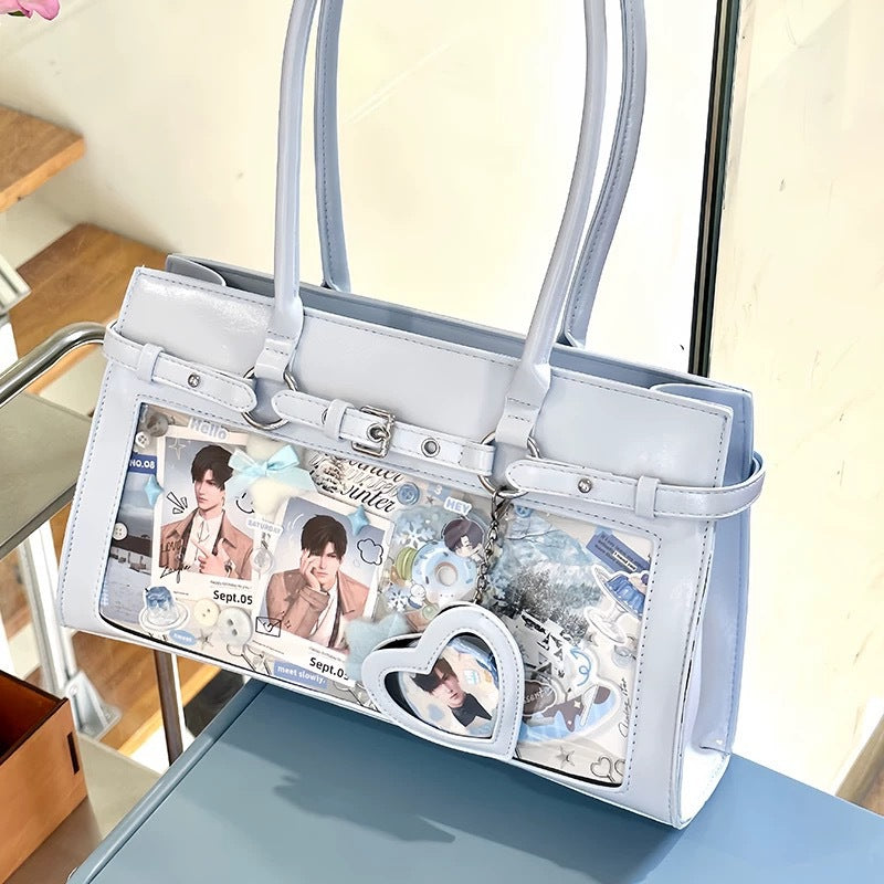 College Style Kelly Two-dimensional Bar Cartoon Women's Shoulder Bag