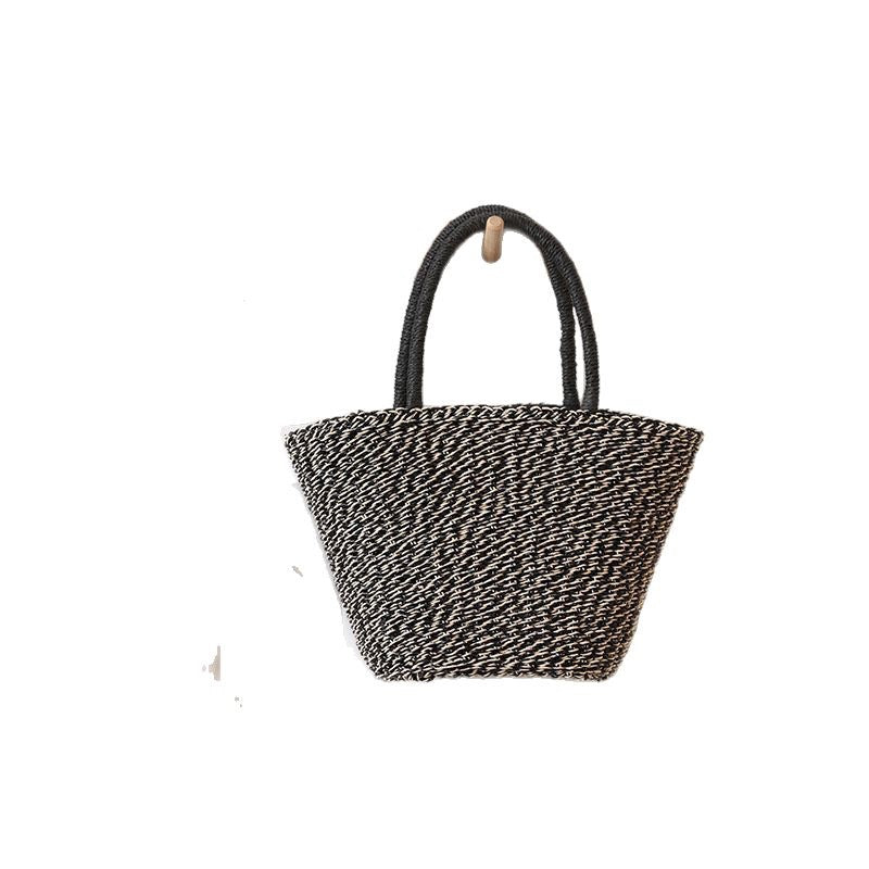 Fashion Gold Sier Color Straw Solid Woven Women's Shoulder Bag