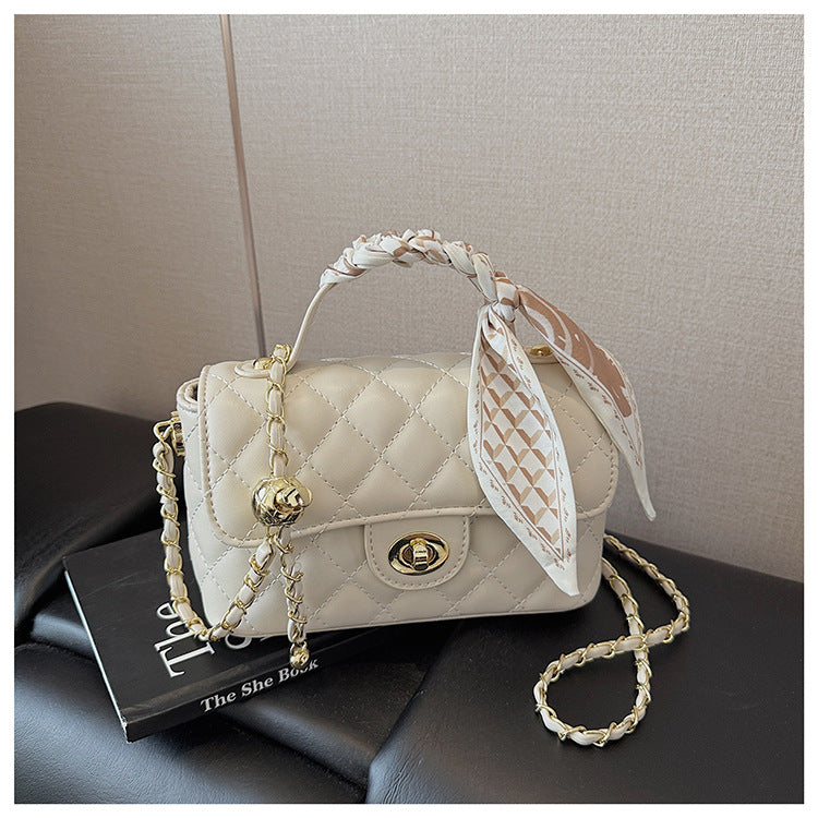 Women's Classic Style Sheepskin Rhombus Chain Portable One Women's Messenger Bag