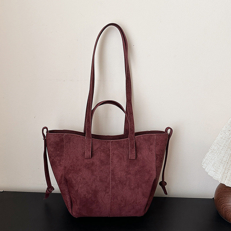 Women's Portable Autumn High-grade Western Style Light Bucket Bag