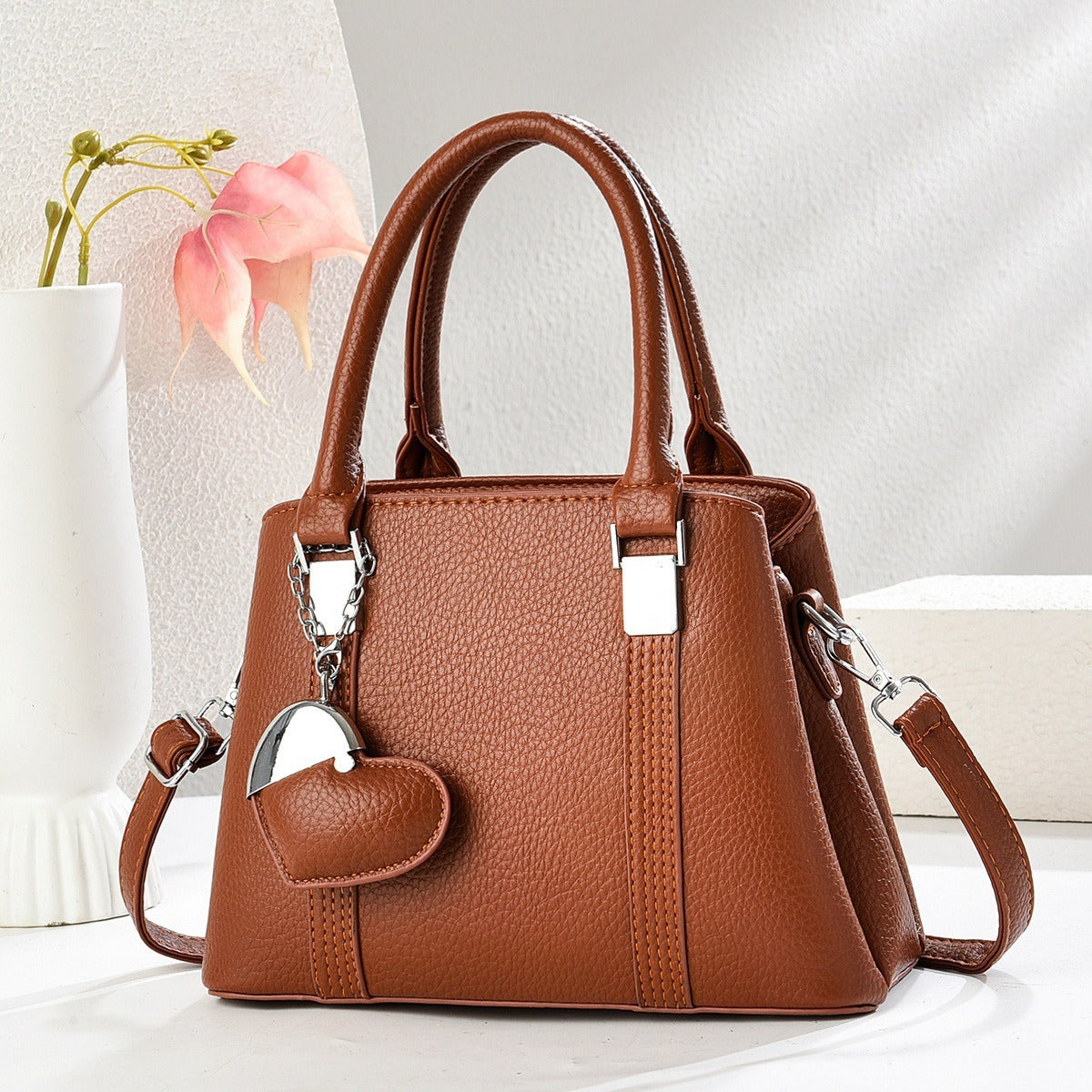 Classic Casual Simple Solid Color Mother Women's Shoulder Bag