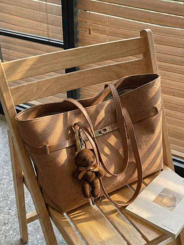 Women's Large Capacity Frosted Big Decoration Women's Shoulder Bag