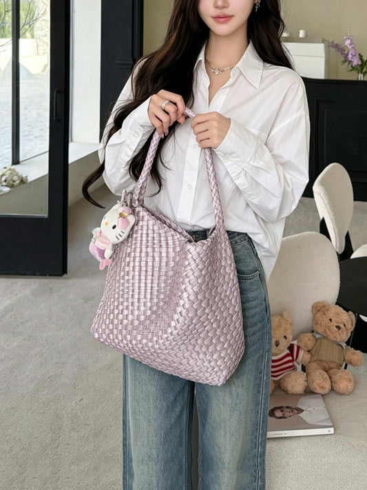 Women's Mermaid Handmade Woven Underarm Large Capacity Bucket Bag
