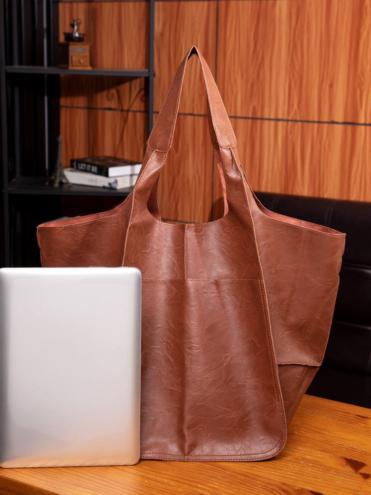 Women's Retro Soft Leather Commuter Wings Style Tote Bag