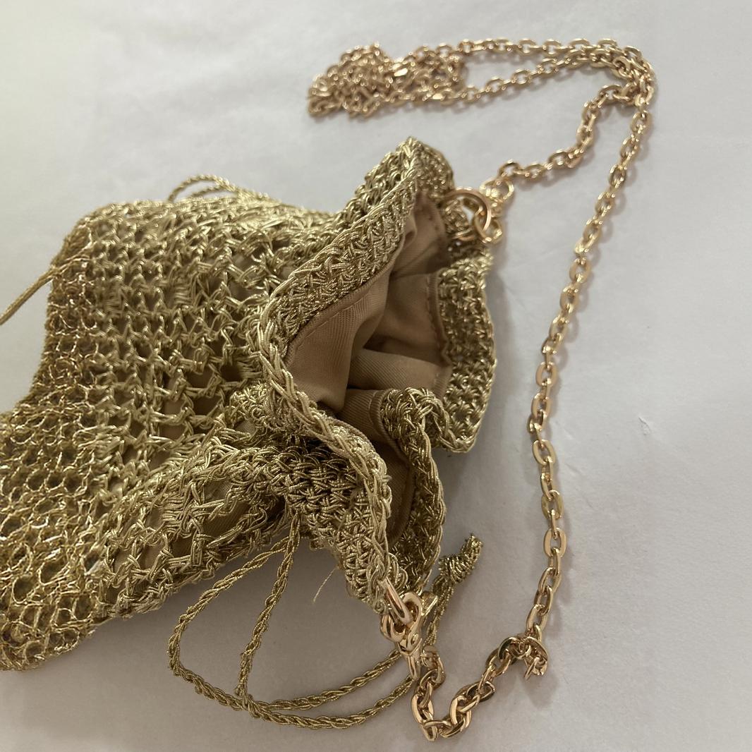 Women's Versatile Large Capacity Crocheted Gold Sier Thread Spring Fashion Women's Handbag