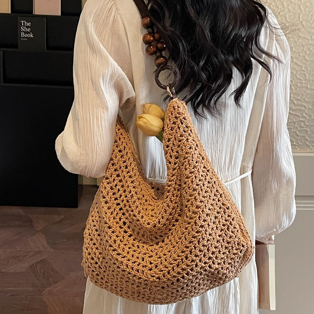 Women's Seaside Vacation Style Fashion Beach Woven Large Capacity Women's Messenger Bag