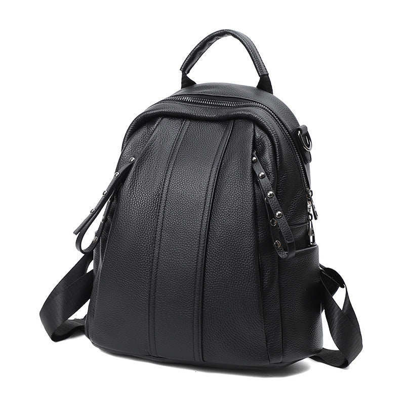 Women's Leather Korean Fashionable First Layer Cowhide Large Capacity Women's Backpack
