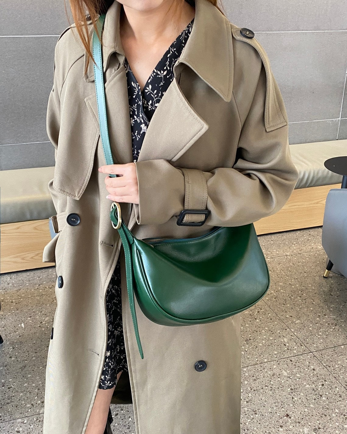 Women's Genuine Leather Fashion Underarm Dumpling Retro Commuter Female Bucket Bag