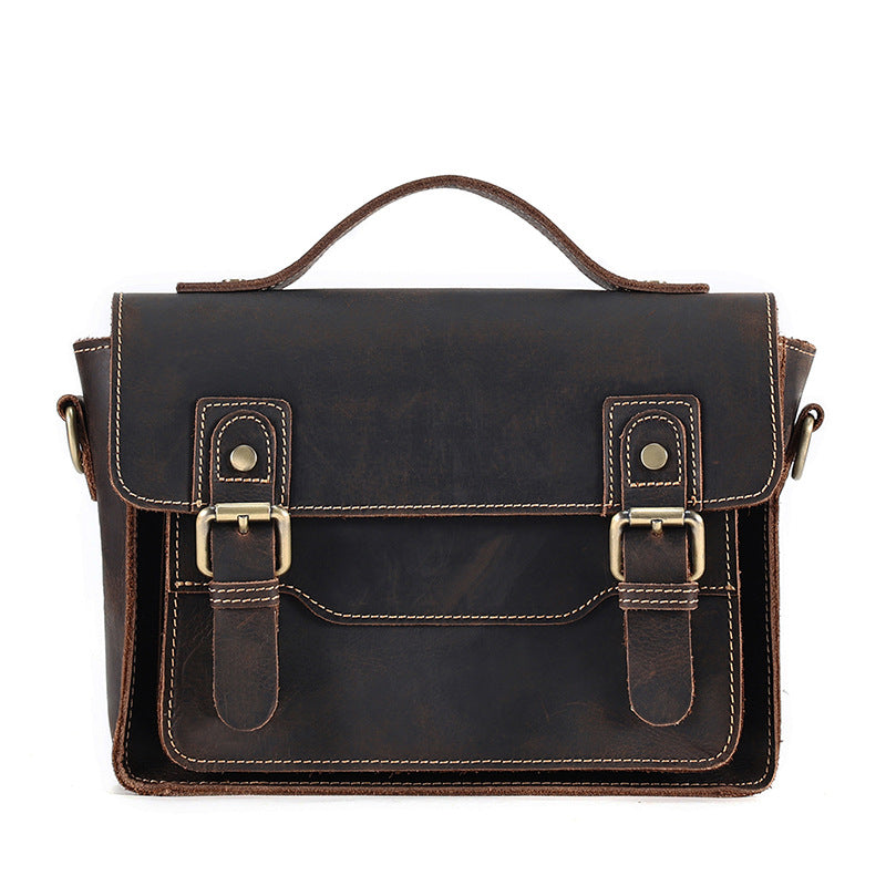 Men's Crazy Horse Leather Commuter Genuine Portable Shoulder Bags