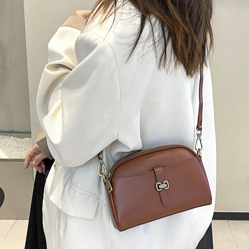 Genuine Leather Fashion Retro Oil Wax Women's Messenger Bag